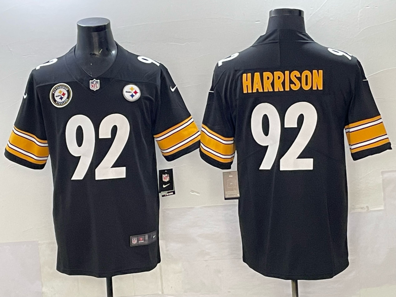 Men Pittsburgh Steelers #92 Harrison black Nike NFL Jersey 003